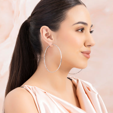 Silver hoops earrings