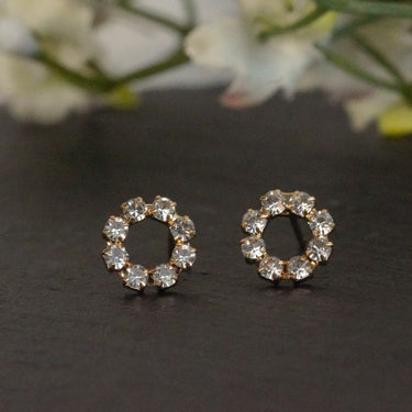 Crystal Core Studs |14K Plated
