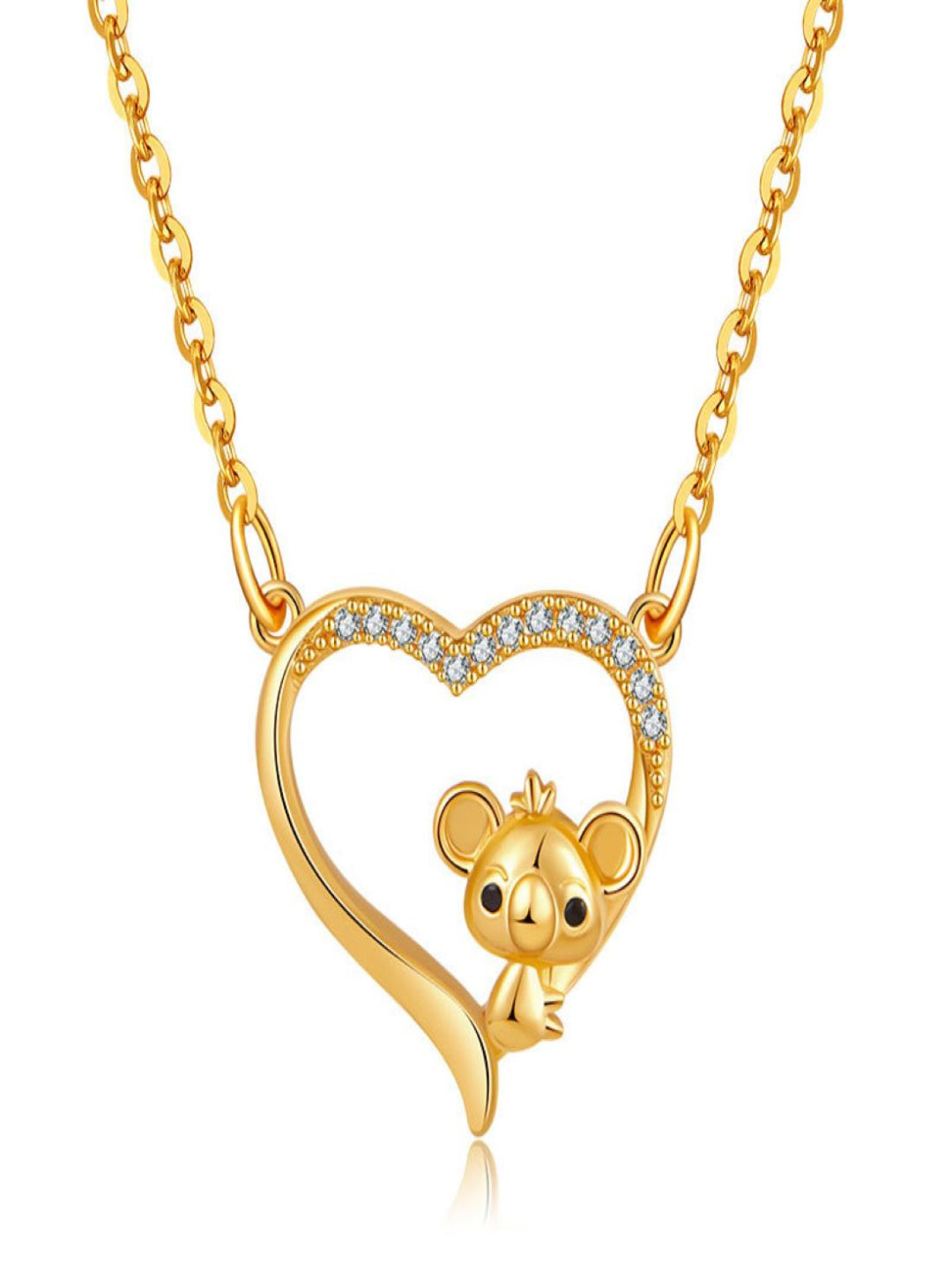 Hug Me Koala Heart Pendant | 18K Plated