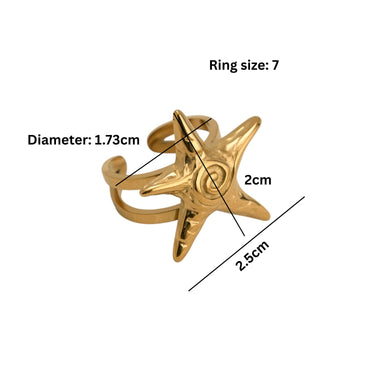 Celestial Starfish Ring| 18K Plated