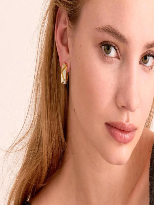 Christina Enamel C Hoops | 18K Plated