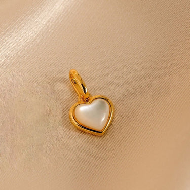 Heart Pearl Charm | 18K Plated