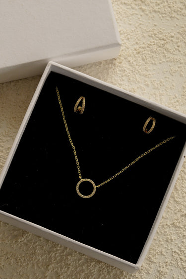 Eternal Loop Earrings and Necklace Set | 18K Plated