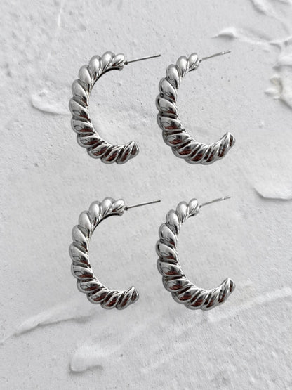 Duo Croissant Half Hoops | 18K Plated (Pack of 2)
