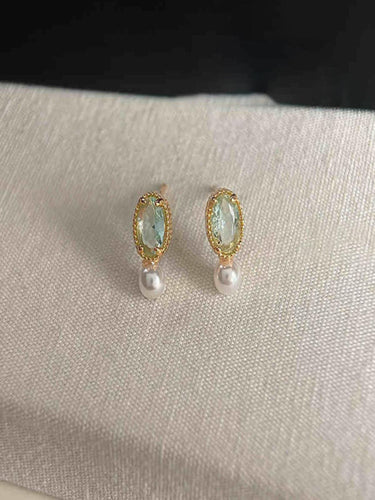 Ocean Eyes Pearls Studs |14K Plated