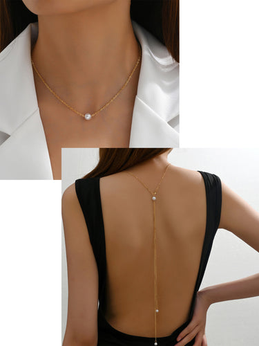 Pearl Back drop Body chain | 14K Plated