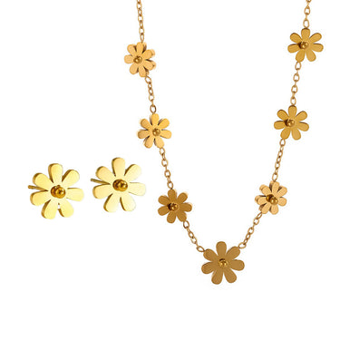 Floral Bloom Necklace Set | 18K Plated