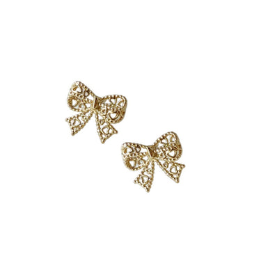 Glints Bow Studs |14K Plated