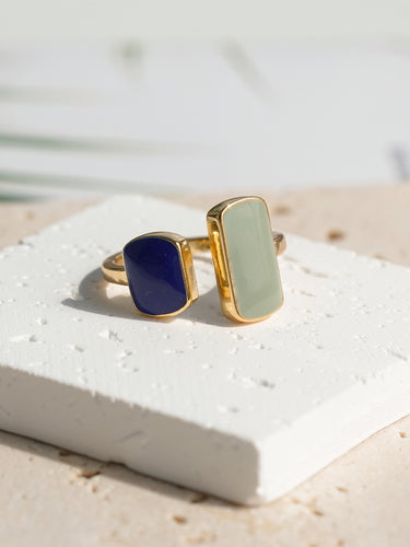Aqua Tides Statement Ring |Gold Plated