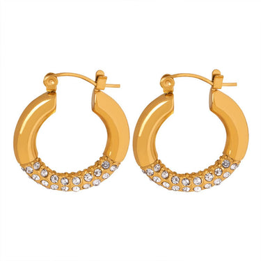 Leah Zircon Hoop Earrings | 18K Plated