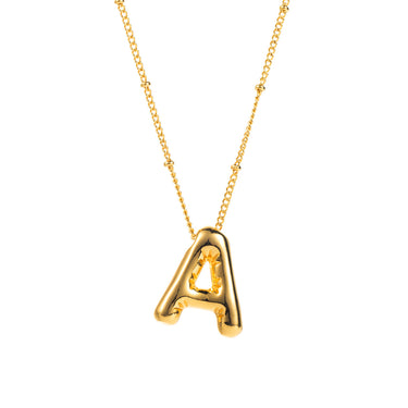 Bubble Initial Pendant | 18K Gold Plated