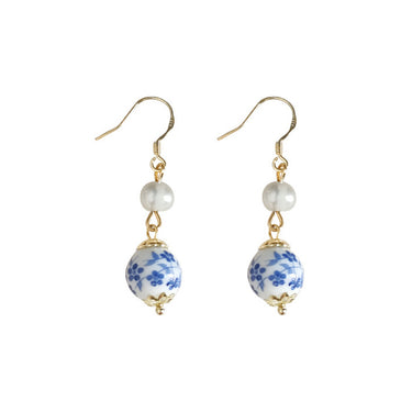 Porcelain Bloom Drops |Gold Plated