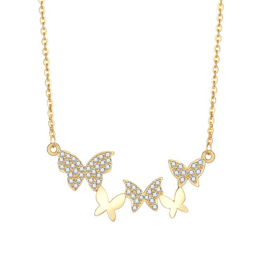 Cluster of Butterflies Pendant | 18K Plated