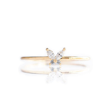 Ete Butterfly Zircon Midi Ring | 18K Plated