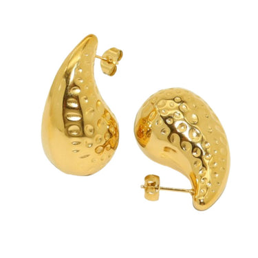 Hammered Bottega Inspired Earrings | 18K Plated