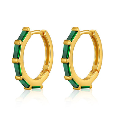 Hazel Zircon Huggies | 18K Plated