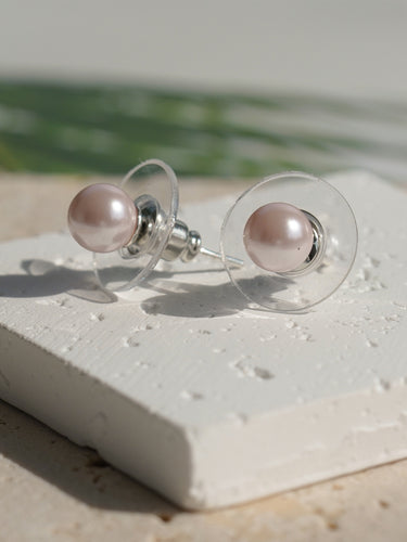 Blush Pearl Studs |Silver Plated