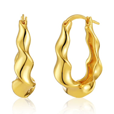 Trina Wavy Hoops | 18K Plated