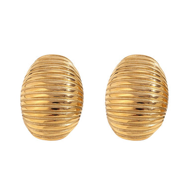 Ribbed Earrings | 18K Plated