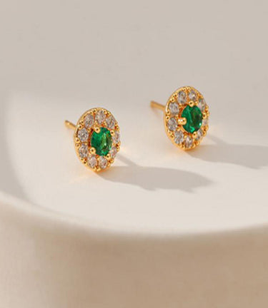Gaby Green Studs | 18K Plated