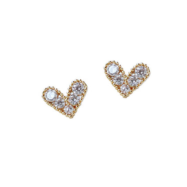 Heart of Sparkle Studs |14K Plated