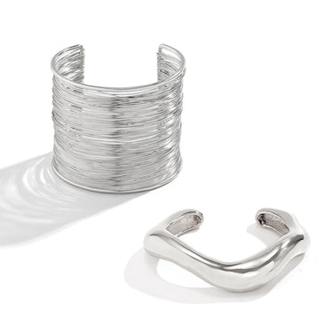 Coil & Wave Duo Cuff Bracelet (Set of 2)
