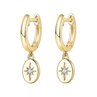 Star Pop Drops Huggie Earrings | 14K Plated