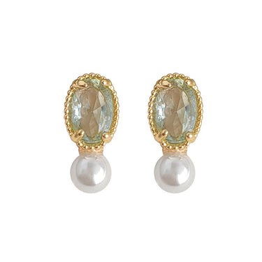 Ocean Eyes Pearls Studs |14K Plated
