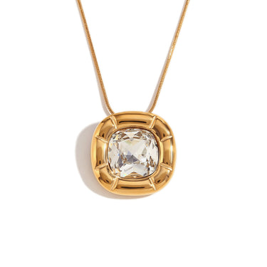 Azure White Zircon Pendant | 18K Plated