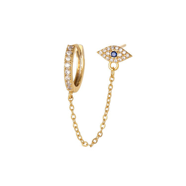 Evil Eye Earring Chain (single) | 18K Plated