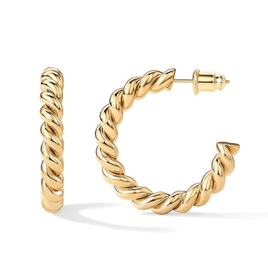 Spiral Half Hoop Earrings | 14K Plated