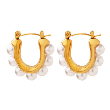 Pearl Perfection Hoops | 18K Plated