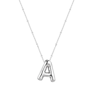 Bubble Initial Pendant | 18K Silver Plated