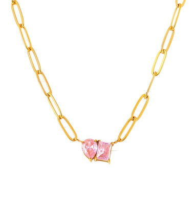 Amoura Paperclip Necklace | 18K Plated