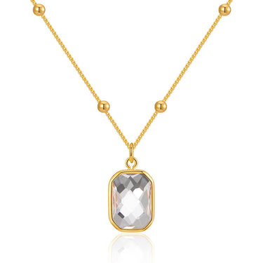 Alia Square Zircon Pendant | 18K Plated