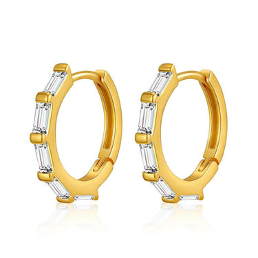 Hazel Zircon Huggies | 18K Plated
