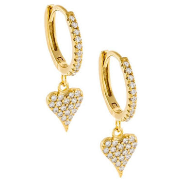 Soiree Heart Drop Earrings | 18K Plated