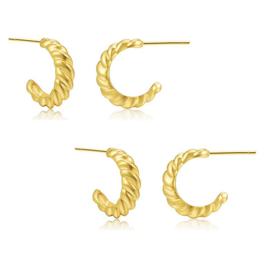 Duo Croissant Half Hoops | 18K Plated (Pack of 2)