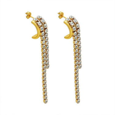 Amanda Cubic Zirconia Dangle Earrings | 18K Plated
