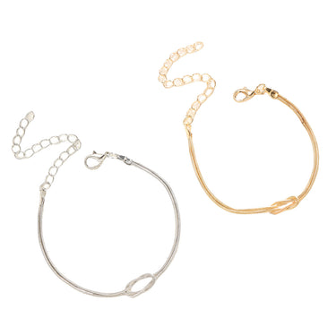 Set of 2 - Together Forever Infinity Knot Bracelet | 18K Plated