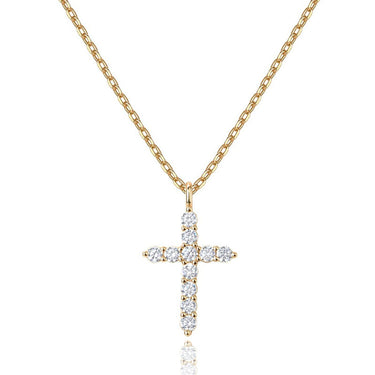 Cross in Zircon Pendant Chain | 14K Plated