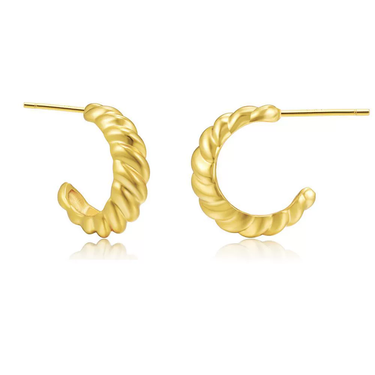 Croissant Half Hoops | 18K Plated