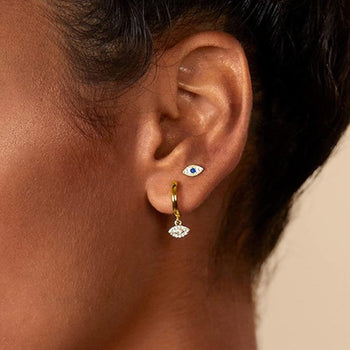 Evil eye stud and drops