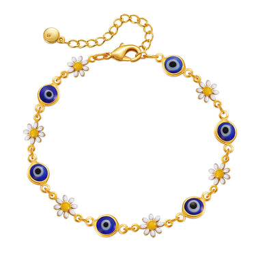 Ayla EvilEye n Daisy Bracelet | 18K Plated