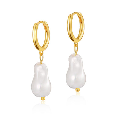 Elisa Pearl Drop Earrings | 18K Plated