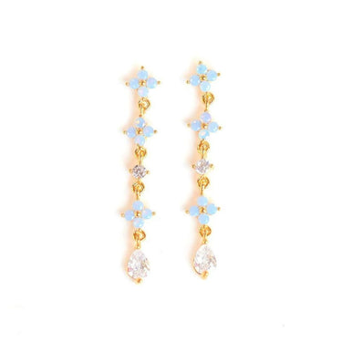 Elowen Blue Floral Drops | 18K Plated