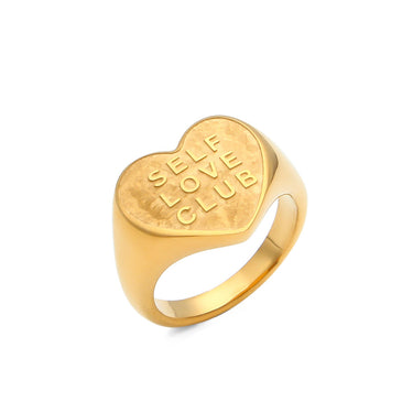 SELF LOVE CLUB Engraved Ring | 18K Plated