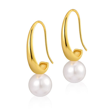 Aria Pearl Drop Earrings | 18K Plated