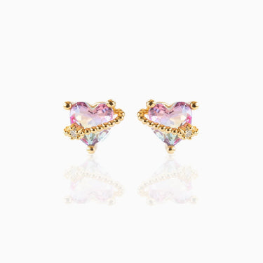 Heart Glow Mini Studs | 18K Plated