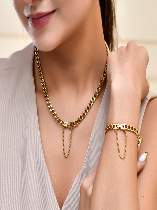 Kyle Chain Link Combo Set of 2 | 18K Plated